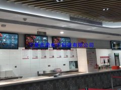 银川壁挂广告机，食堂壁挂广告机安装调试完成